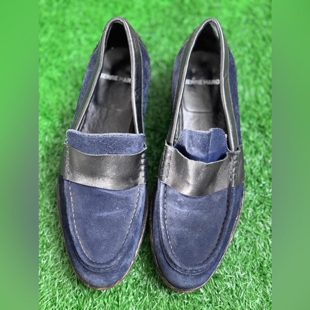 Pierre Hardy Blue and‎ Black Slip-On Loafers with Moccasin Toe Size 41